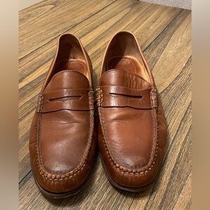 MARTIN DINGMAN Men’s 9.5 M All American Saddle Leather Penny Loafers Chestnut